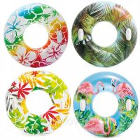 INTEX int58263NP Круг надувной INTEX "Lush Tropical Tubes" (Тропики) с держателями, от 9 лет, 97см