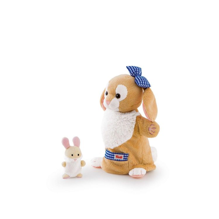 Trudi 29994 Мягкая игрушка Зайчиха с зайчонком (игрушка игрушка на руку), 28 см