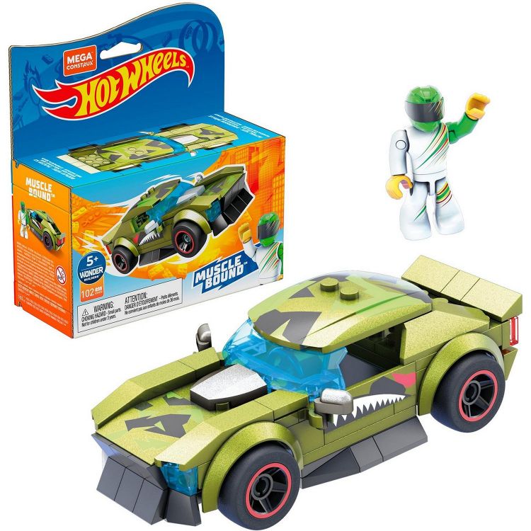 Mattel GVM30 Hot Wheels Конструктор Хот Вилс Mega Construx Машинка гоночная Масл Баунд, 102 детали