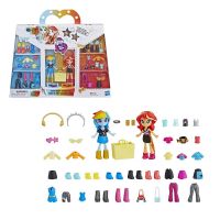 Hasbro E4244 MLP Equestria Girls Набор игровой Модный приговор с мини-куклами, Радуга Дэш и Сансет Шиммер