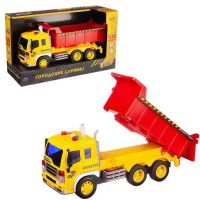 ABtoys (АБтойс) C-00455 Машинка инерционная ABtoys Самосвал со звуковыми и световыми эффектами 1:16, 32.5x12x19 см