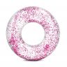 Intex 56274 Круг надувной "Transparent Glitter", розовый, 119 см