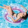 Intex 56274 Круг надувной "Transparent Glitter", розовый, 119 см