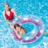 Intex 56274 Круг надувной "Transparent Glitter", розовый, 119 см