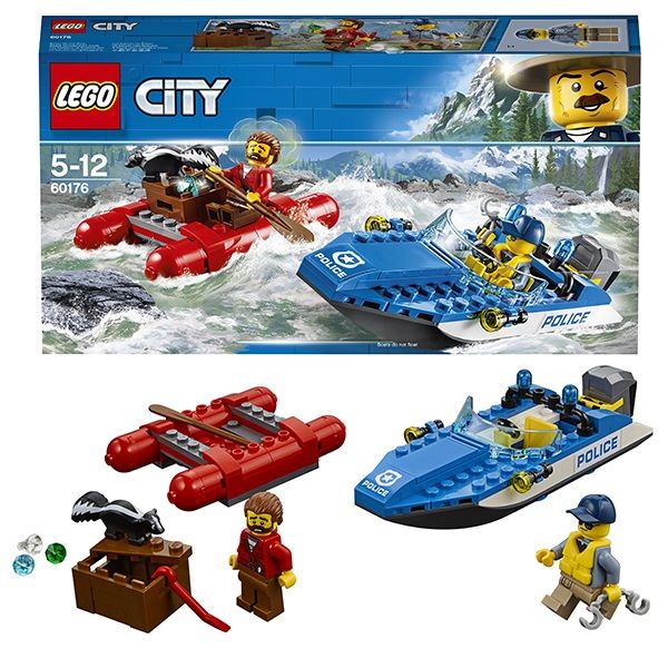 Lego City 60176 Конструктор Лего Город City Police Погоня по горной реке, 126 деталей