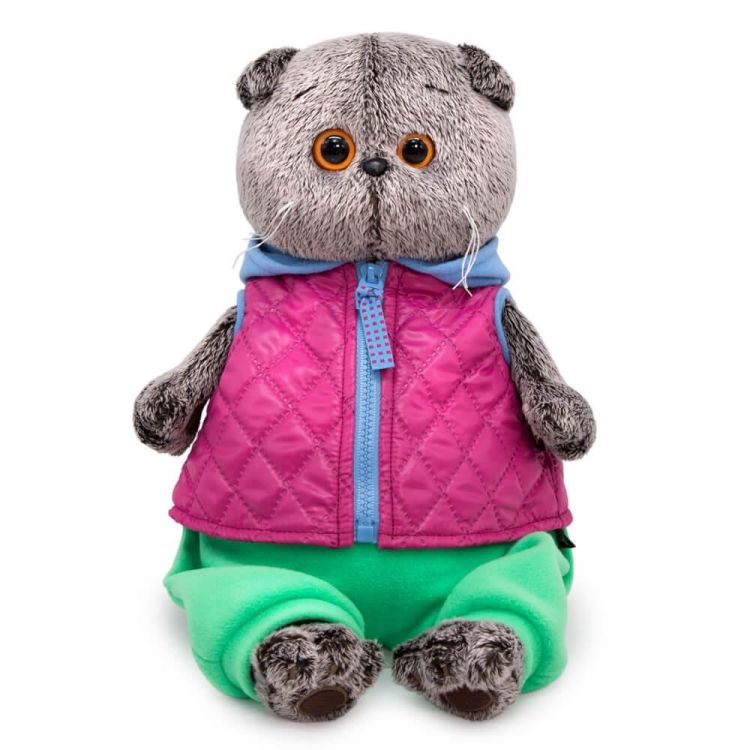 BUDI BASA Ks19-168 Мягкая игрушка BUDI BASA Кот Басик в теплом жилете