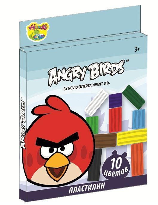 Пластилин 10 цветов Angry Birds 200 гр.