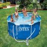 Intex 28212 Бассейн каркасный с металлическим ободком, 366х76 см, в комплекте с фильтрнасосом