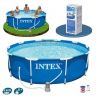 Intex 28212 Бассейн каркасный с металлическим ободком, 366х76 см, в комплекте с фильтрнасосом