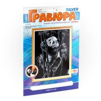 LORI Гр-008 Гравюра с эффектом серебра "Панда"