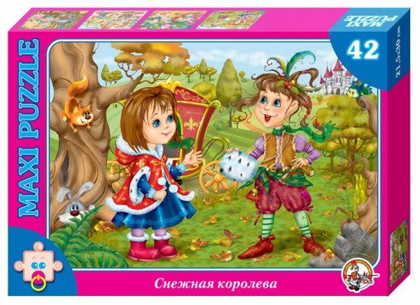Десятое королевство 01055 Пазл макси В гостях у сказки Снежная королева Герда и маленькая разбойница, 42 детали