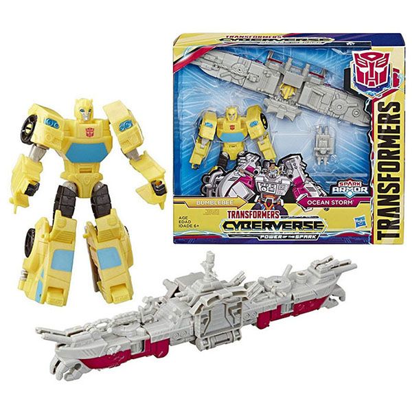 Hasbro E4329 Transformers Cyberverse Spark Armor Tрансформер, Bumblebee & Ocean Storm, 18 см