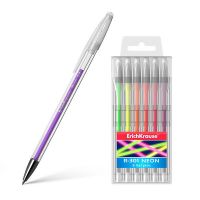 ErichKrause 46527EK Набор из 6 ручек гелевых R-301 Neon, в футляре