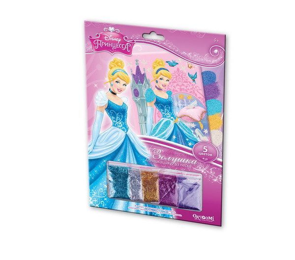 Чудо-Творчество 02263 Disney Princess™ Аппликация из песка Золушка в замке, 21*30 см