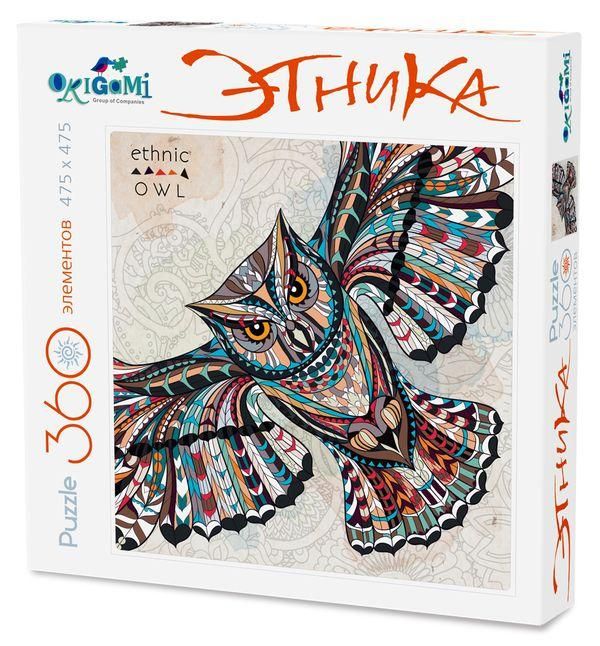 ORIGAMI 02897 Пазл Арт-терапия Этника Сова, 360 деталей