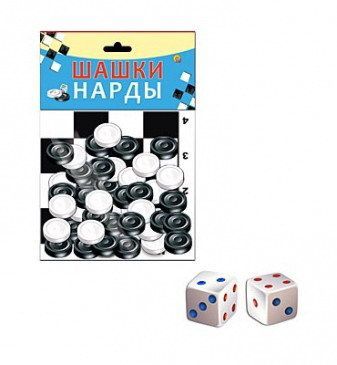 Рыжий Кот ИН-0677 Игра настольная Шашки и нарды в пакете + 2 поля