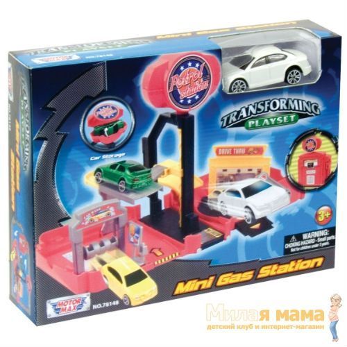 Motormax 78148 Мини-заправочная станция (1 машина 1:64 в комплекте)