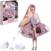ABtoys (АБтойс) PT-01636 Кукла ABtoys "Amelia. Летний вечер" с диадемой, в платье с меховой накидкой, светлые волосы 30см