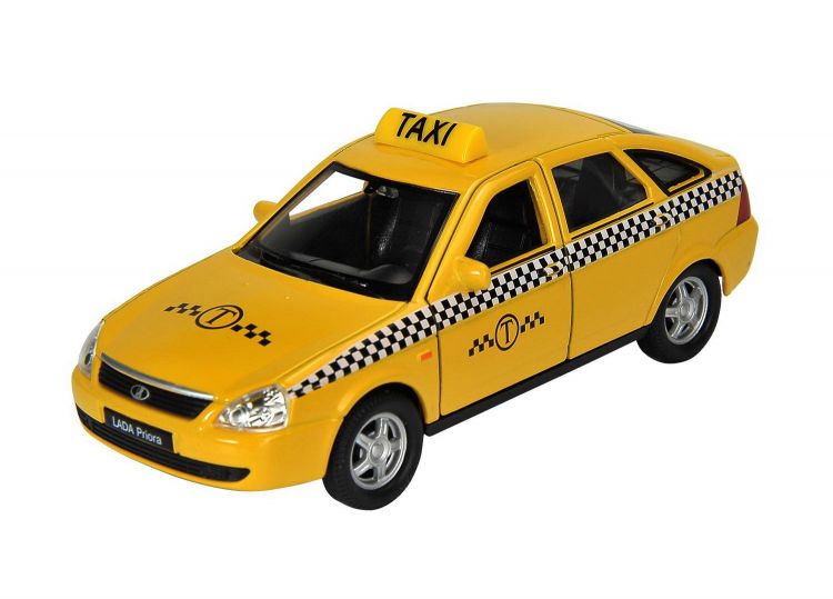 Welly 43645TI Машинка Welly LADA PRIORA Такси металлическая 1:34-39