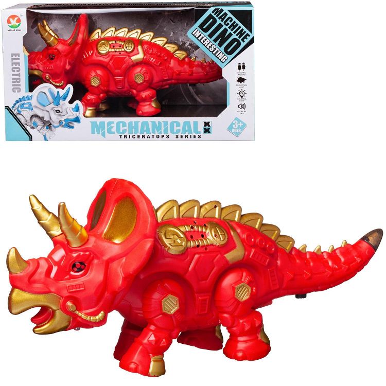 Junfa WB-00698/красный Динозавр-робот Junfa Трицераптос электромеханический, свет, звук, красный