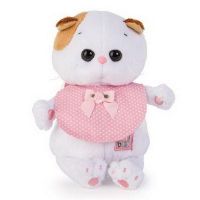BUDI BASA LB-002 Мягкая игрушка Кошечка Ли-Ли BABY в розовом слюнявчике, 20 см