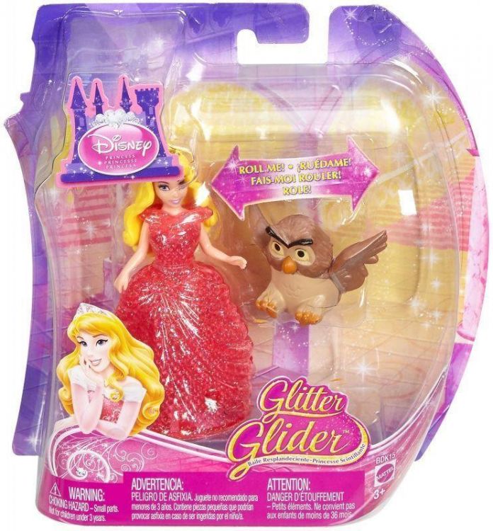 Mattel BDK15 Кукла Танцующая принцесса Аврора в блестящем платье, 10 см