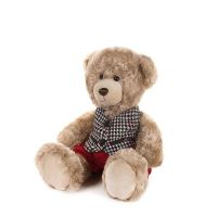 Maxitoys MT-GU092018-3-20 Luxury Мягкая игрушка Мишка Ричард в клетчатой жилетке и красных штанишках, 20 см