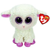 TY 36028 Beanie Boo's Мягкая игрушка Овечка  (белая с розовыми копытцами), 15 см