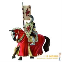 Bullyland 80893 Фигурка красный рыцарь с флагом на коне