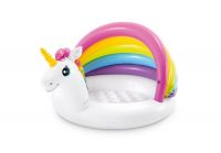 INTEX int57113NP Бассейн INTEX надувной детский с навесом Unicorn Baby Pool (Единорог), 1-3 года, 127смx102смx69см