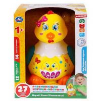 УМка 1707B043-R Игрушка развивающая Курица-несушка, 14 веселых потешек,10 песен, 2 сказки
