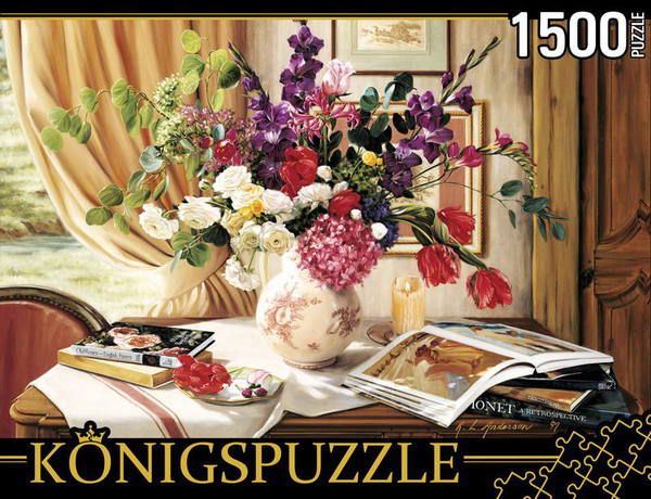 Konigspuzzle АЛК1500-8492 Пазл Робин Андерсон Цветочный натюрморт, 1500 элементов