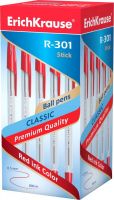 ErichKrause 43186EK Ручка шариковая ErichKrause R-301 CLASSIC 1.0 Stick, красная (коробка 50 шт.)