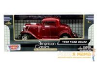MOTORMAX 73251AC Коллекционная машинка 1932 Ford Coupe, 1:24, бордовая