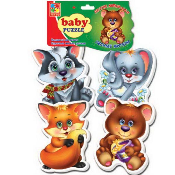 Vladi Toys VT1106-09 Baby puzzle Пазлы мягкие "Лесные жители"