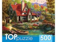 Рыжий кот ХТП500-4228 TOPpuzzle. Пазлы 500 элементов. ДОМИК У ПРУДА