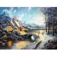 Рыжий кот Х-8307 Холст с красками 40х50 см по номерам. КРАСИВЫЙ ЗИМНИЙ ПЕЙЗАЖ