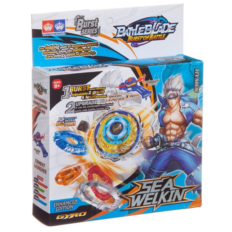 Junfa F6133/Hymes Настольная игра Junfa Волчок Battle blade Sea Welkin Hymes с пусковым устройством,19х23х5 см
