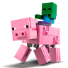 Lego Minecraft 21157 Конструктор Лего Майнкрафт Большие фигурки Свинья и Зомби-ребёнок, 159 деталей