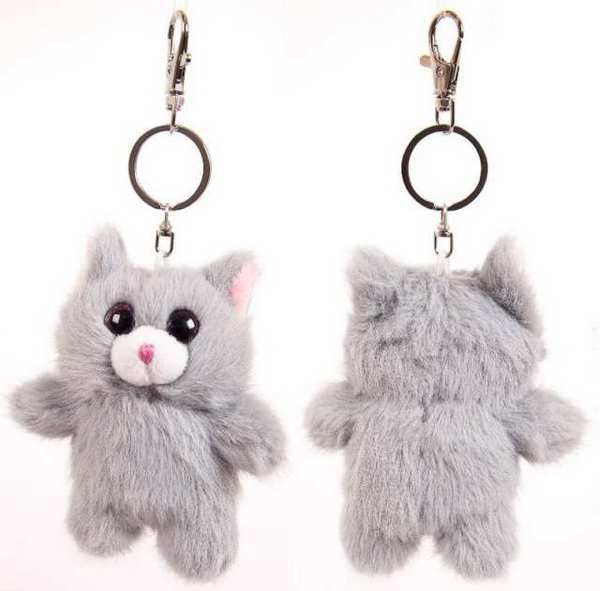 ABtoys M5078 Мягкая игрушка Флэтси брелок Котик, 9,5 см