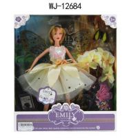 ABtoys (АБтойс) WJ-12684 Кукла ABtoys Emily Сиреневая серия Фея (бежевое платье), аксессуары, 30см