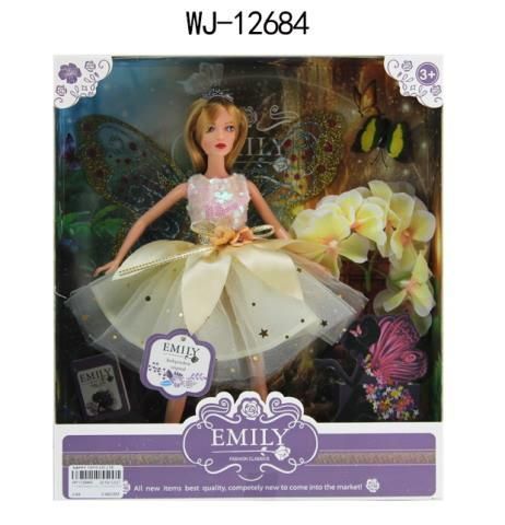 ABtoys (АБтойс) WJ-12684 Кукла ABtoys Emily Сиреневая серия Фея (бежевое платье), аксессуары, 30см
