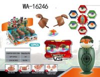 Junfa WA-16246/1 Игрушка волчок Junfa "Динозаврик в яйце" с пусковым механизмом и световыми эффектами, 6 видов