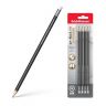 ErichKrause 45607 Набор из 4 карандашей Jet Black 101 HB, чернографитных, шестигранных, с ластиком