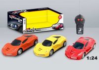 JUNFA SH091-222 Машинка р/у 1:24 2CH, световые эффекты, цвета в ассорт. (красный, желтый, оранжевый) 25,4х10,6х9,2 см