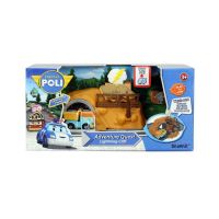 Robocar POLI 83318 Пещера с камнями с металлической машинкой Дампи