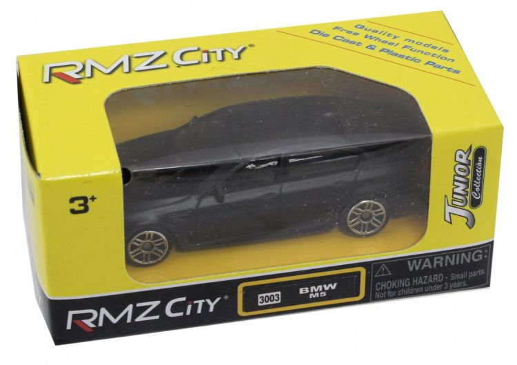 RMZ City 344003SM Машина металлическая BMW M5, 1:64, черный матовый цвет