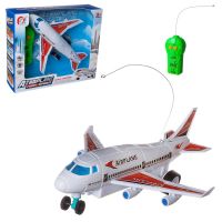 ABtoys (АБтойс) PY196-30B/белый Самолет Junfa пассажирский с двух канальным пультом управления, белый, 22,5х18,5х9,5см на батарейках