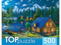 Рыжий кот ХТП500-4230 TOPpuzzle. Пазлы 500 элементов. ДОМИК У НОЧНОГО ОЗЕРА