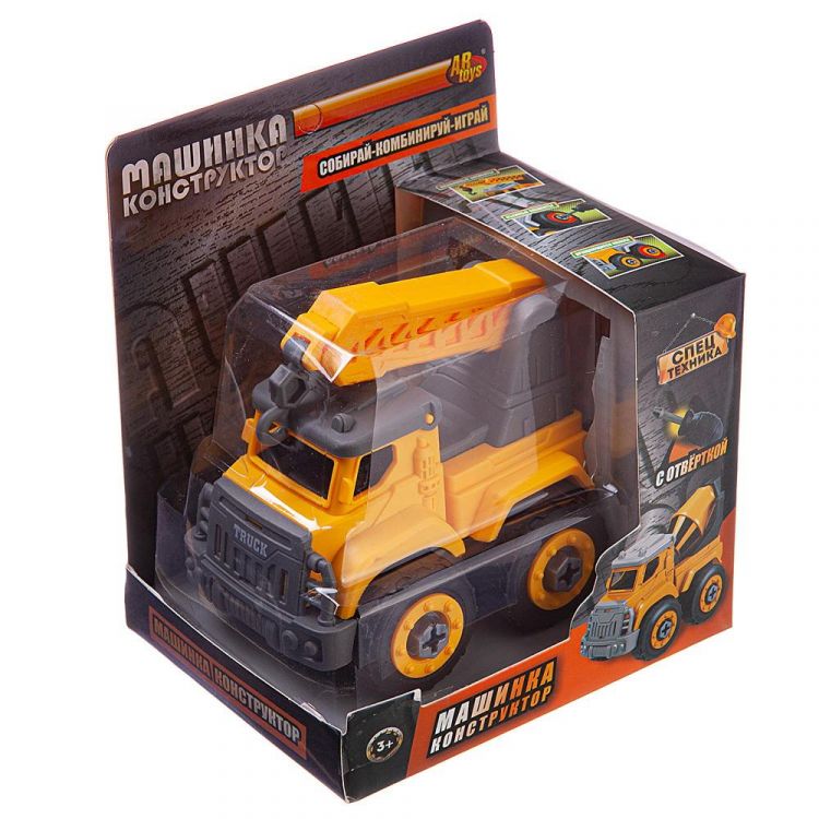 ABtoys (АБтойс) C-00430 Машинка-конструктор Abtoys Cпецтехника "Городские службы" Подъемный кран с отверткой